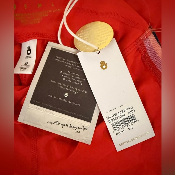 Spiritual Gangster Red and Blue High-Waisted Leggings - Picture 5 of 5